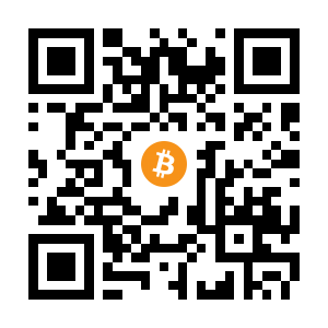 bitcoin:1AQh7KnyWmwsqsUkLNDF87LJiWMxqLmDEG black Bitcoin QR code