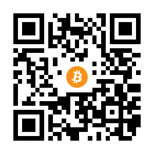 bitcoin:1AZfMXiRoPtkafEHAEoWe18JN6XgYx85UE black Bitcoin QR code
