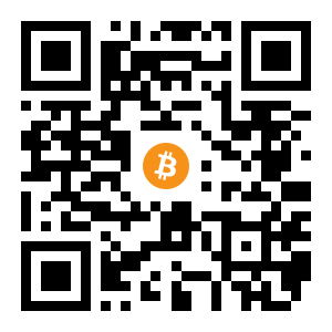 bitcoin:12pAZM4oVFPYVqymvs4aMTcu9F33Rn7NsV black Bitcoin QR code