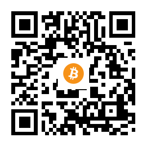 bitcoin:14wY1qr7UZ7F843ixLPQr9BBo3D1rst4wA black Bitcoin QR code