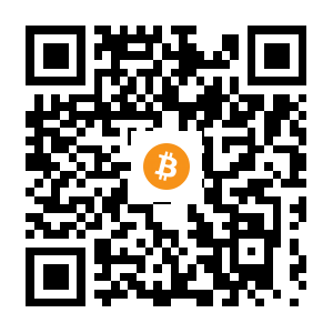 bitcoin:15ofyZ68ivBCRfSXfDcr1WB3X6SVwvP1wZ black Bitcoin QR code