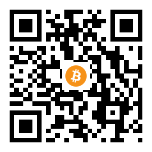 bitcoin:15xdGBA6gN7argcKfC58oLF94nnP16AJio black Bitcoin QR code