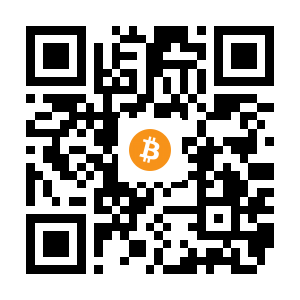 bitcoin:15xkyH1htUw4M6JHiKsMD8fnnQNECUiy3i black Bitcoin QR code