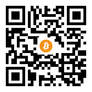bitcoin:16BmJSH6tszxirsQq3sBcQMgQzhT3dBeXF black Bitcoin QR code