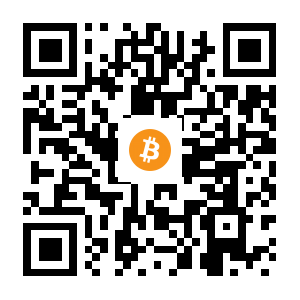 bitcoin:16MntTmY7Ht5MUUv6dEi18f7ubZ2v1BfLG black Bitcoin QR code