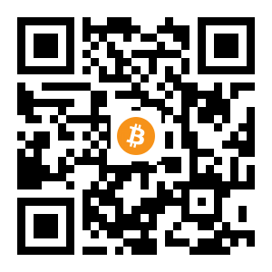 bitcoin:16jMg3vo7mTesdsr4qgf9sXw7JZ4kp8mDp black Bitcoin QR code