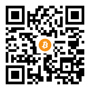 bitcoin:16qfy4NiD3kMPgown1ukv3BVftx1LuBx9n black Bitcoin QR code