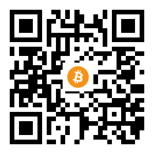 bitcoin:16y7oMfs3h6BHnG7sG6C8GCY6mXW8v1unk black Bitcoin QR code