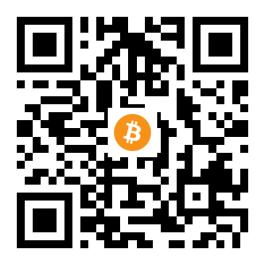 bitcoin:184AaB2xejvCqVF2noX4h8r6XAQKB7RouS black Bitcoin QR code