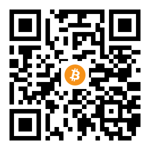 bitcoin:19av6ePPMZX38i8ZJpLYwjaq2NQL1tY8La black Bitcoin QR code