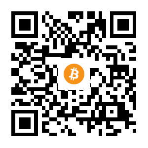 bitcoin:19pDNnU3pHZF2LyAmgp8MyJiZJD1BBb6in black Bitcoin QR code