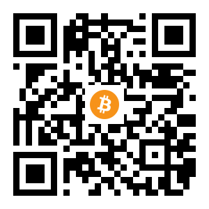 bitcoin:1A2eWRQUNrRcDZxFWycm5Bs8CM3owLUQv6 black Bitcoin QR code