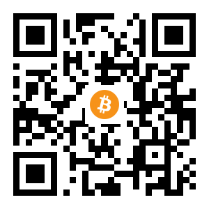 bitcoin:1A3kxqpZ2z6d691JYnVcLzw3LQB2pNMCeA black Bitcoin QR code