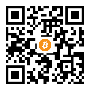 bitcoin:1A8TUT3e4ZDDxsP6ZN6V3Eo3RcLo3YMsKA black Bitcoin QR code
