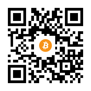 bitcoin:1AT4rxBrmxNYgQdX37vPuQdAssLoYUrZdq black Bitcoin QR code