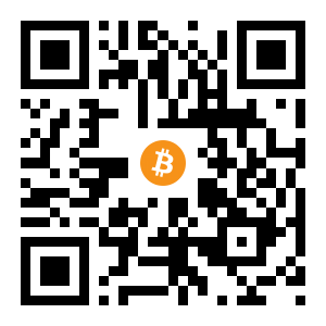 bitcoin:1ATprJkQLJtBoSqW8T2AimfVEV4tuGb6Lp black Bitcoin QR code