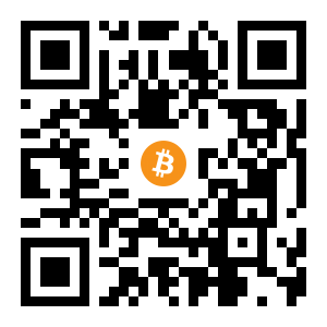 bitcoin:1AX95WzAmuAXk5fKfovDMoNNCuDfVJTUAF black Bitcoin QR code