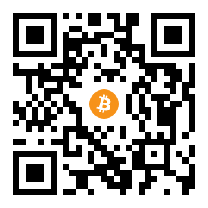 bitcoin:1AXmVURGHhhTGVxmj7XxFxRmbFJCUEApNN black Bitcoin QR code