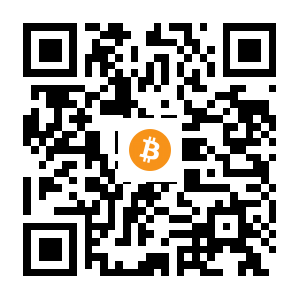 bitcoin:1AanUccRg6hxRxvemGfmHY2j1u7LaisWuE black Bitcoin QR code