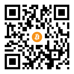 bitcoin:1AbYHHFg2C1STU6QLzkiBkKjY7K2e3rc3m black Bitcoin QR code