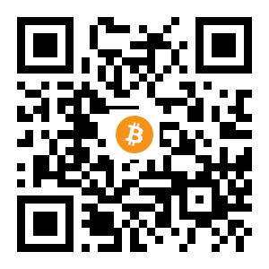 bitcoin:1AcJT2ueAXNW7VhUqthBghjtpA3at2kRcZ black Bitcoin QR code