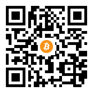 bitcoin:1AjcrVXZmH9B4ewEzD84etm9by7RQxqBTc black Bitcoin QR code
