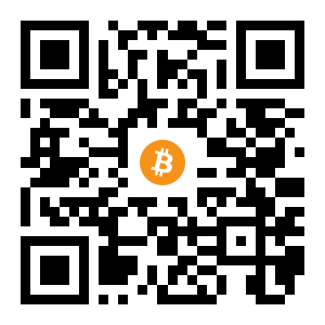 bitcoin:1AqvB3Qqdy6yc919Zpb2b5E6iuvxggroMP black Bitcoin QR code