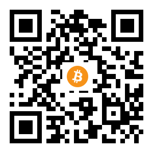 bitcoin:1B3AQczq9YEgEkFCN47MWA9y3cpZZYYMD1 black Bitcoin QR code