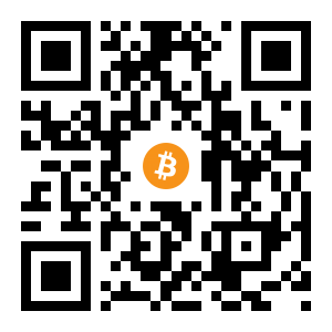 bitcoin:1B4PYSzjWa3bvd5uEqdrTAiGkABaFwNSQS black Bitcoin QR code