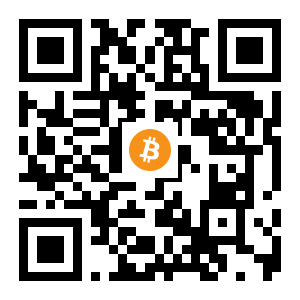 bitcoin:1B6exP74TJVadcjf53XCjhbS39FYzxBqYz black Bitcoin QR code