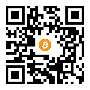 bitcoin:1B9BYdYN6cyLCAhycpzePrj5WQPYj7Y1wq black Bitcoin QR code