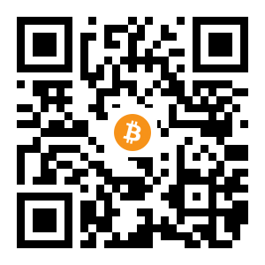 bitcoin:1B9GcFFY72MDH8scvrFTtWWJynxAC7L4Y7 black Bitcoin QR code