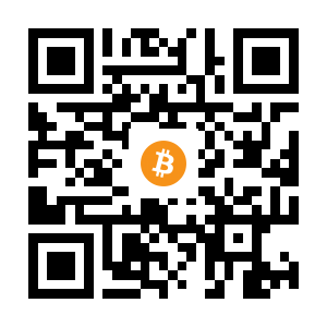 bitcoin:1B9KGF5iBb72wiUX3DMkUiX9GcaArHX8tF black Bitcoin QR code