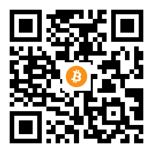bitcoin:1BMbRFFpew8Uje6SX8XiiVWSpy4rzAX1Bu black Bitcoin QR code