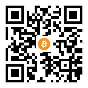 bitcoin:1BVDMEB417FzXUnS7NLwBCu9ZD34CiAbni black Bitcoin QR code