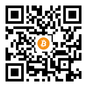 bitcoin:1BVVGyzpLL35BJpJuc848VVTm37GkR24Er black Bitcoin QR code
