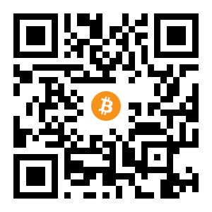 bitcoin:1BVVPugHQfu2nXGKmBARuZZYUrTfFf3kBi black Bitcoin QR code