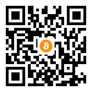bitcoin:1BXt4oevy4ktGzhaQk9CEqvew1xTNmSRLS black Bitcoin QR code