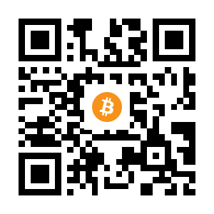 bitcoin:1Bcg8Q6C91mZQpocX1WSxUw4yhUkscGriN black Bitcoin QR code