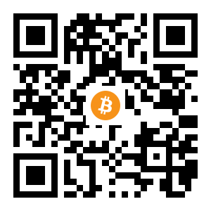 bitcoin:1BiYAPzckv6gosDRRK7tAX3TYU68Ah7vTF black Bitcoin QR code