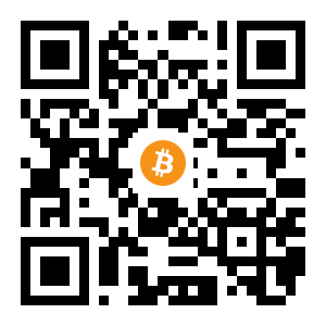 bitcoin:1BjbBrvb753XmBqQC45GDBHsmxZeMW8vFk black Bitcoin QR code