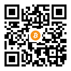 bitcoin:1BwUwscB79pCWffWpepFWNWXkLDJ8rsjTt black Bitcoin QR code