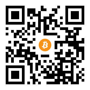 bitcoin:1BywFvenWWuzRPZrsBfXN5uY6kCBvWEb8S black Bitcoin QR code