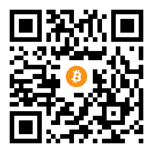bitcoin:1CYyGFSXJawYiMo2xYuGD4zmzshH3SPuzE black Bitcoin QR code
