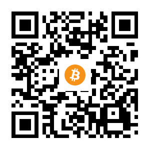 bitcoin:1CodMbDqGuwXwFjJfDTMvtR5tqyDXQ8fon black Bitcoin QR code