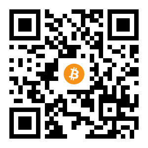 bitcoin:1CpqFbkEjuLwB6UYgokUFMThf7K7Rg1g4a black Bitcoin QR code