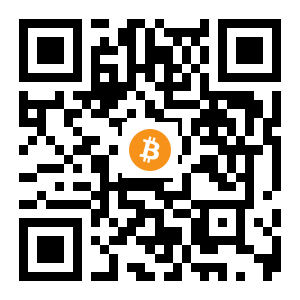bitcoin:1D2XdMKR27r2JocrMx5XWWZ5er1xj7D7Bk black Bitcoin QR code