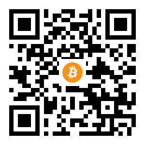 bitcoin:1D5hLpWn6AixvBniF59msKT6YXTXE677B1 black Bitcoin QR code