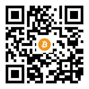 bitcoin:1D9r4pcRfLWSpV6cZ2aokQ338fk57F8yDL black Bitcoin QR code