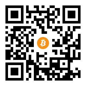 bitcoin:1DCb7gprKg38vfd9gDo8BXdQtzLAowA9v6 black Bitcoin QR code